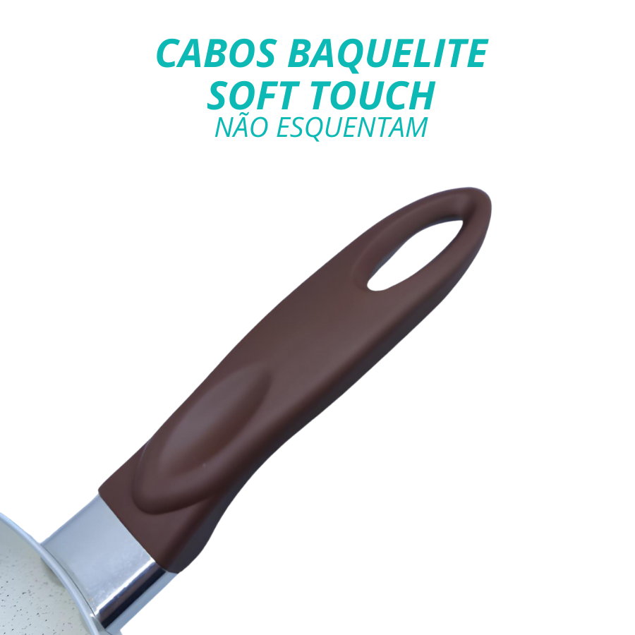 Panela De Indução Antiaderente Cerâmica 18cm Florença Bege