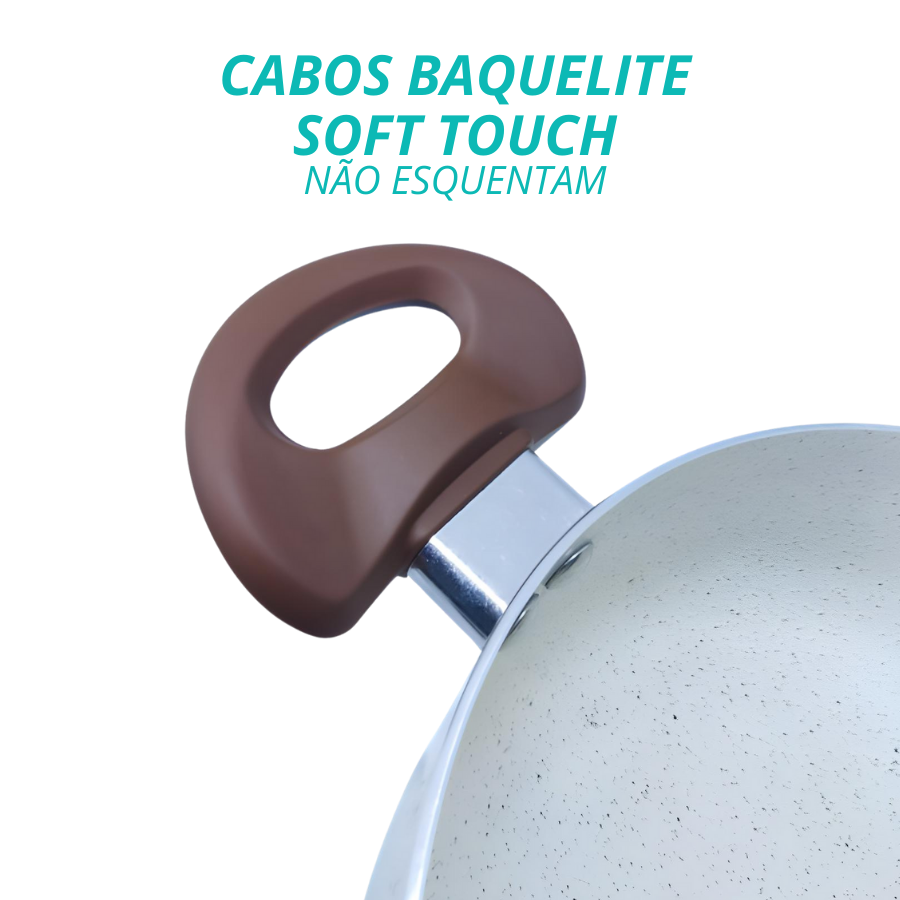 Caçarola De Indução Antiaderente Cerâmica 22cm Florença Bege