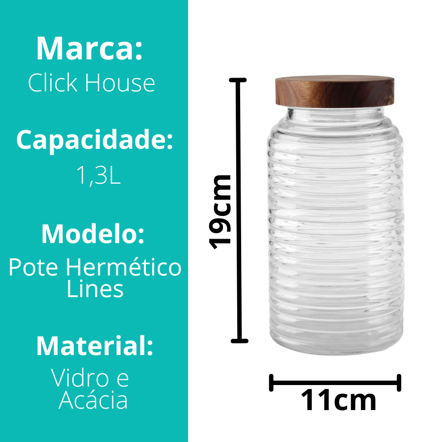 Pote Hermetico Lines Tampa Acacia 1,3L - V1078.U01