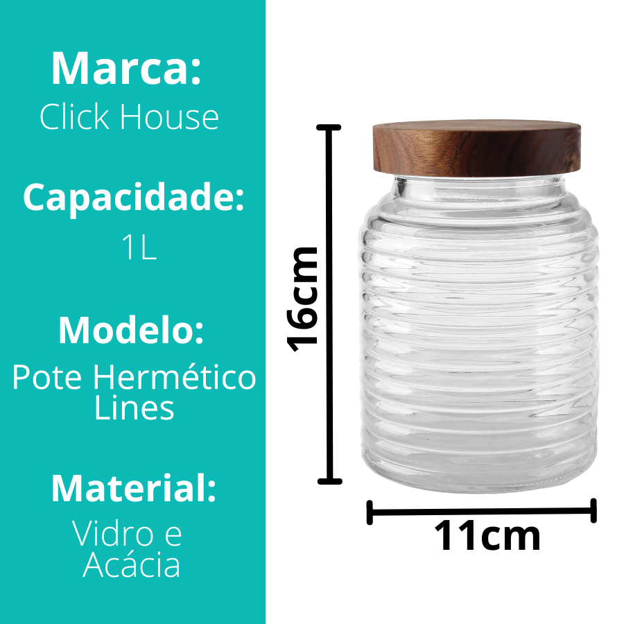 Pote Hermetico Lines Tampa Acacia 1L - V1078.U02