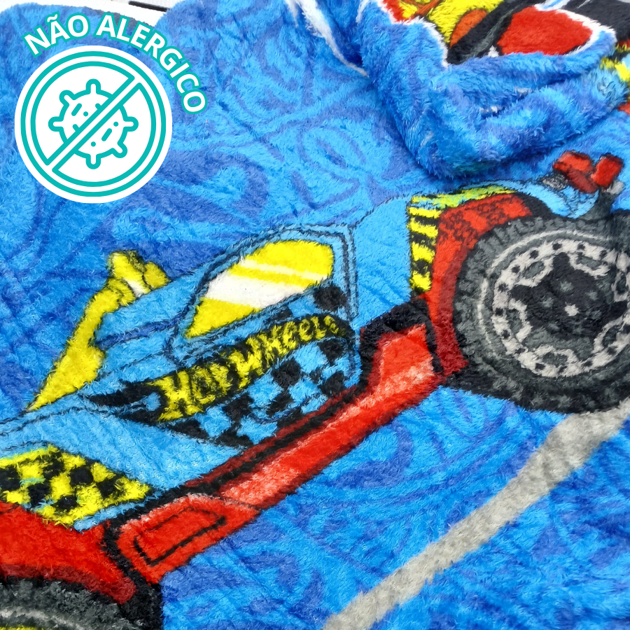 Manta Infantil E Juvenil Hot Wheels Solteiro Anti Alérgico