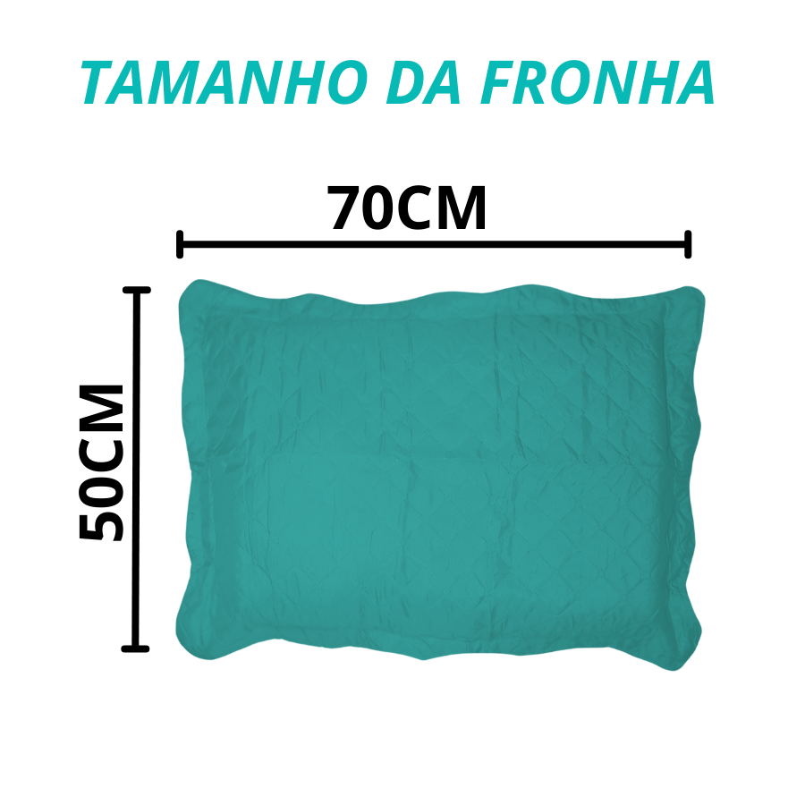 Colcha Casal Cobre Leito Matelado 220x240cm Azul 3 Peças