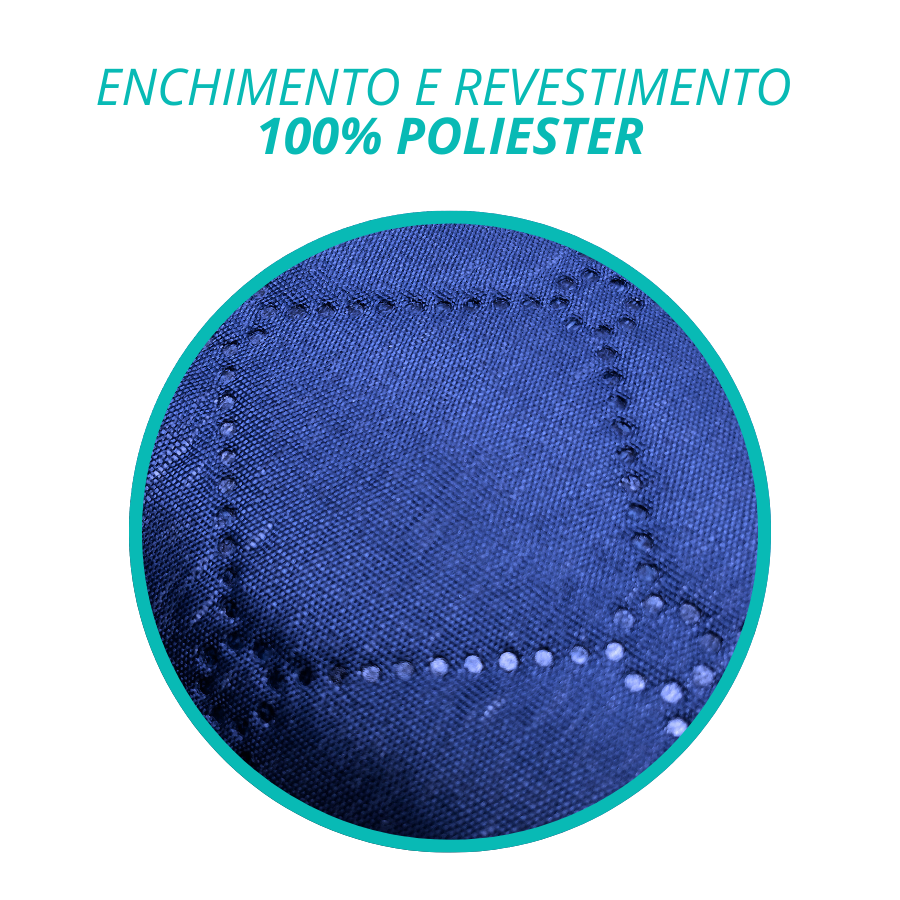 Colcha Casal Cobre Leito Matelado 220x240cm Azul 3 Peças