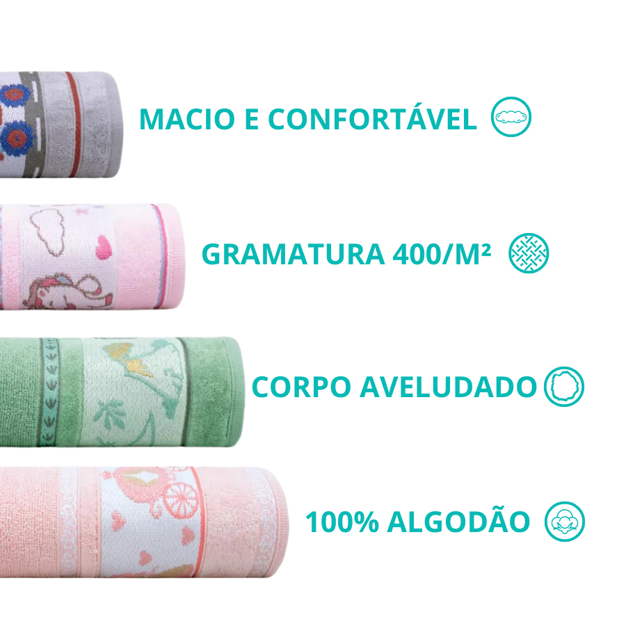 Toalha Banho 68cm x 1,10m Kids Princesas Rosa - 28304 - 750200042.949.00001 - Appel