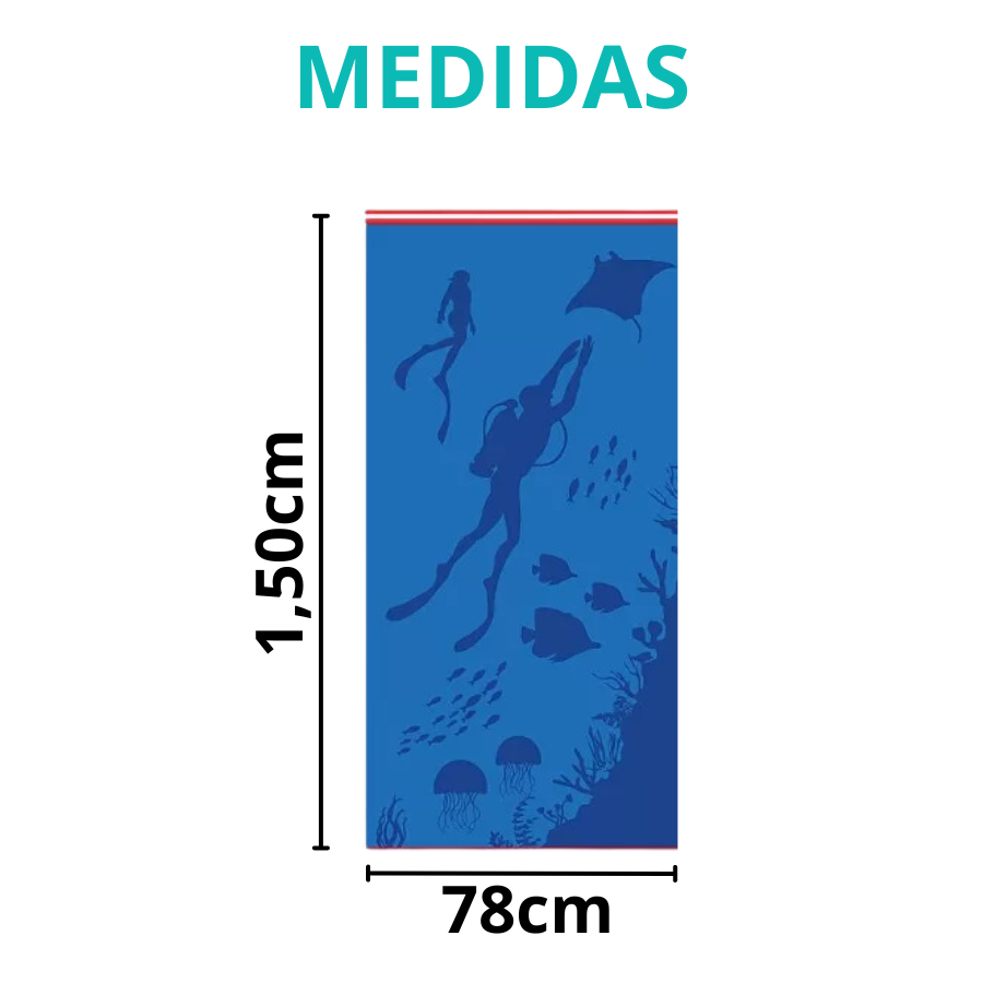 Toalha Beach 78cm x 1,50m Mergulho Royal - 750200103.949.00001 - Appel
