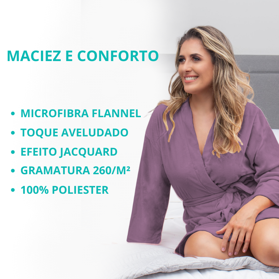 Roupao Casual Tam M Lilás - 850400201.019.00001 - Appel