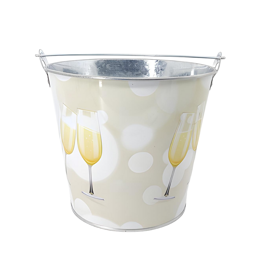 Balde Baldinho De Gelo Aço Inox Para Bebidas Cerveja Champanhe Vinho Taças 7,6L