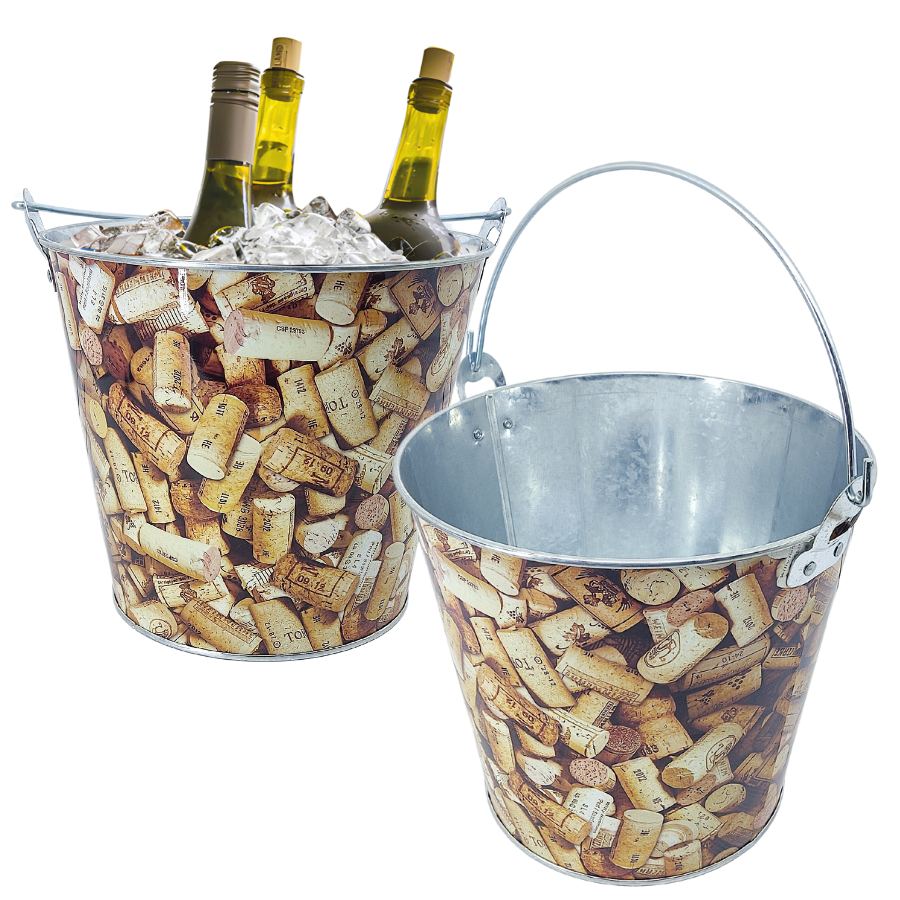 Balde Baldinho De Gelo Aço Inox Para Bebidas Cerveja Champanhe Rolha 7,6L
