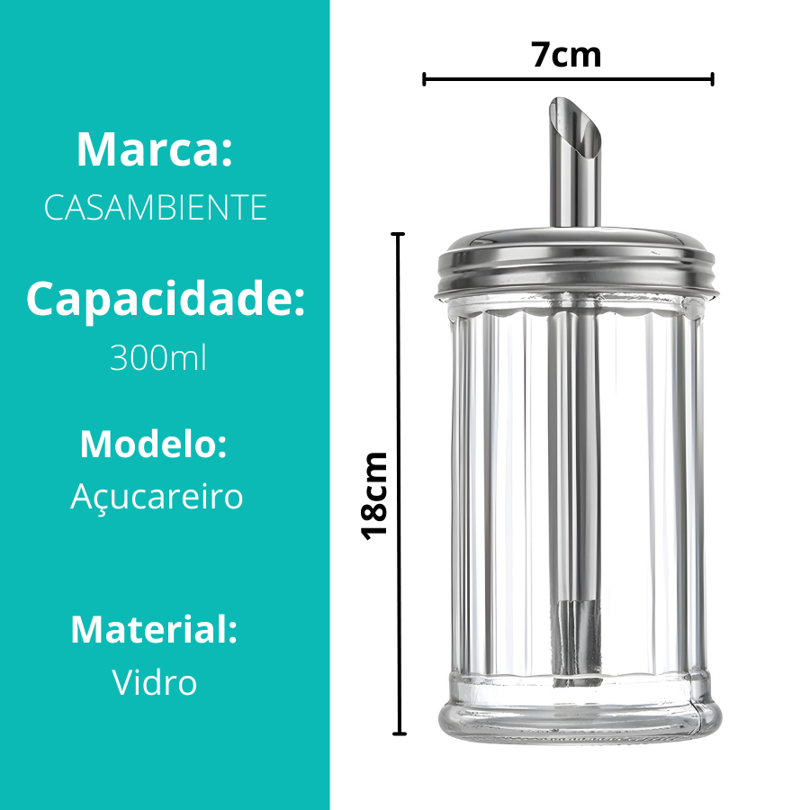 Açucareiro Em Vidro 300ml - POVI217