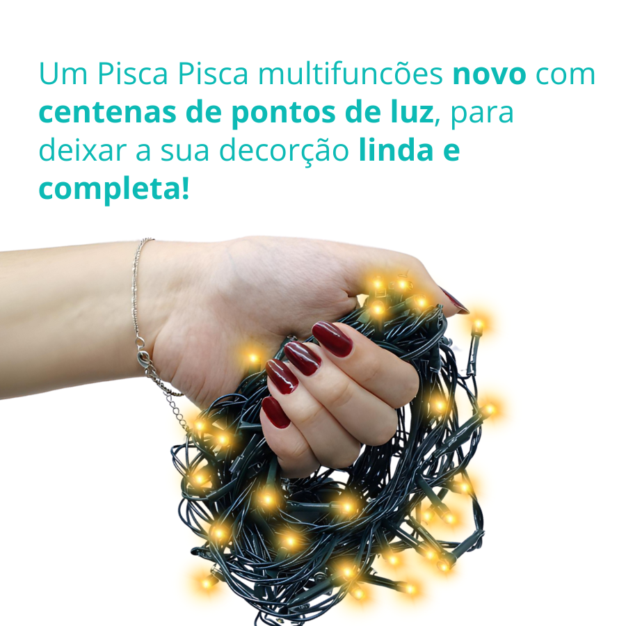 Pisca 100 Lâmpadas Led Amarelo 127V - NATAL192