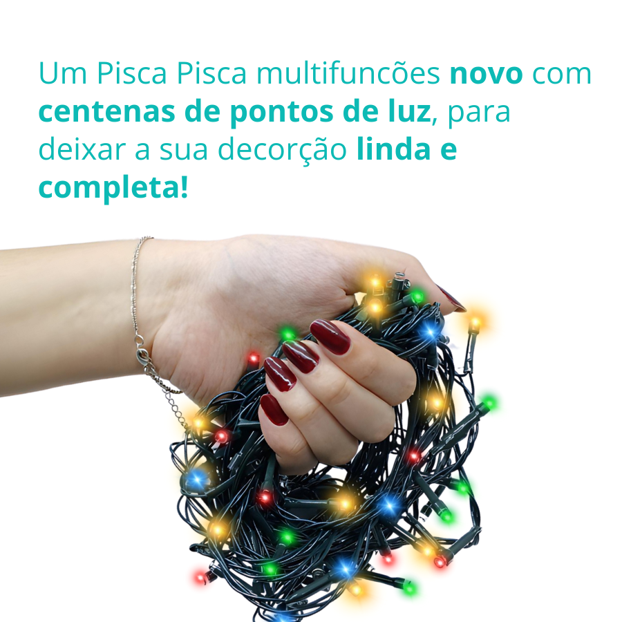 Pisca 100 Lâmpadas Led Colorido 127V - NATAL194
