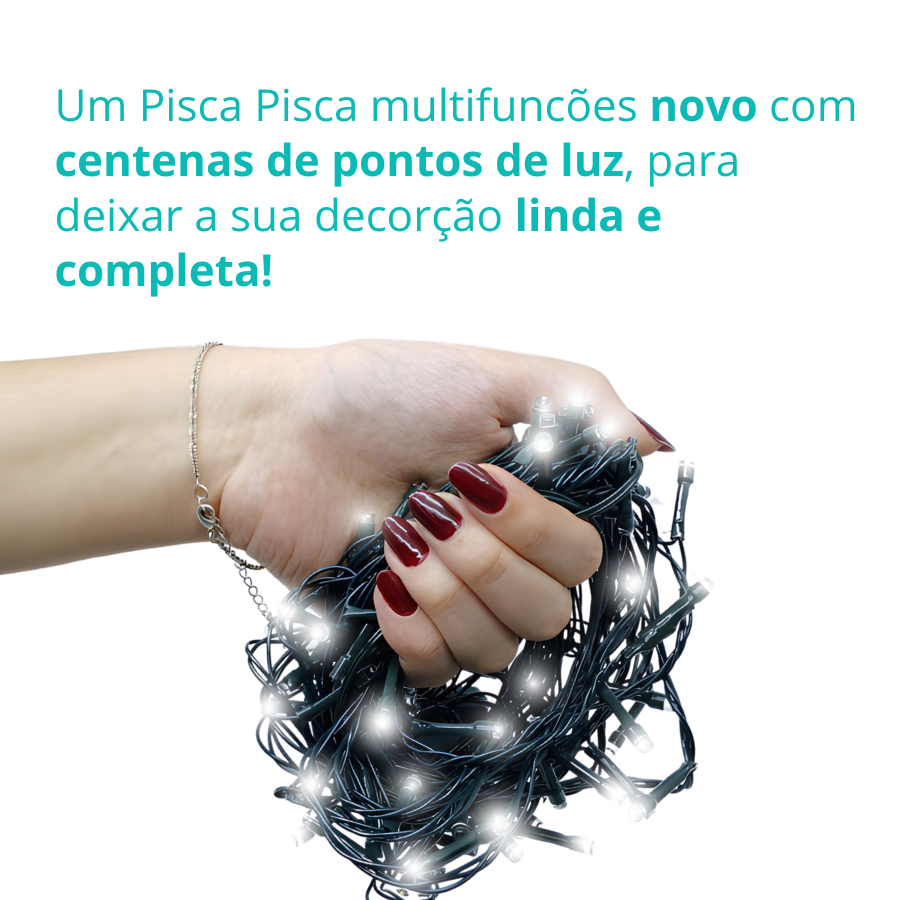 Pisca 100 Lâmpadas Led Branco 127V - NATAL198