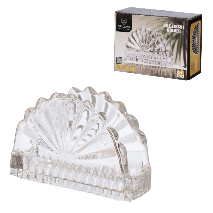 Porta Guardanapo De Vidro Cristal Transparente Cozinha Luxo