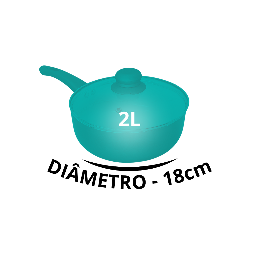 Panela De Cerâmica Com Tampa De Vidro Antiaderente Sahara Vanilla 18cm