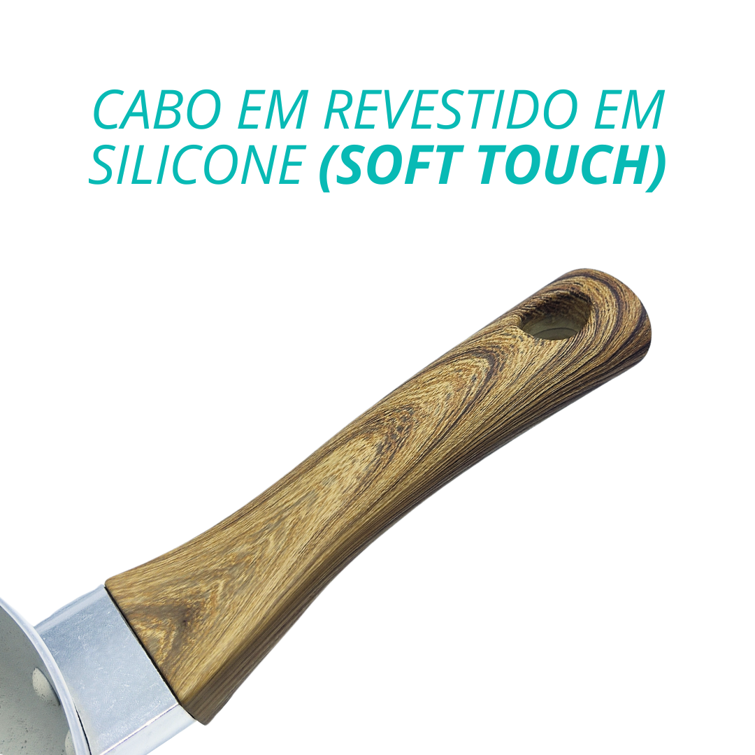 Panela De Cerâmica Com Tampa De Vidro Antiaderente Sahara Vanilla 18cm