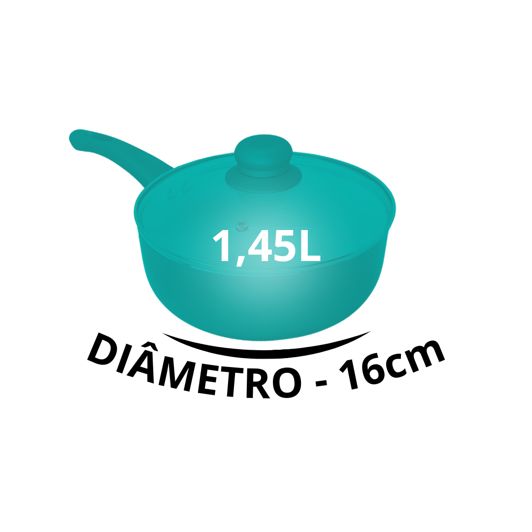 Panela De Cerâmica Com Tampa De Vidro Antiaderente Sahara Vanilla 16cm