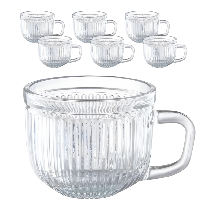 6 Xicara de Chá de Vidro Rivieira 255 ML - 108708