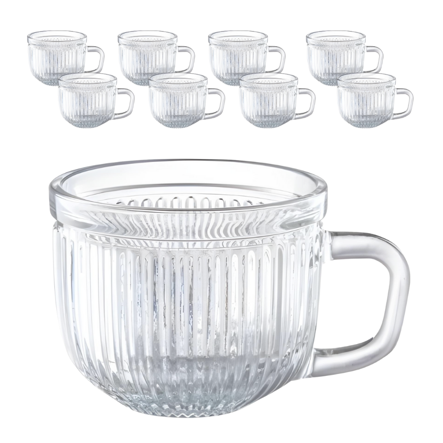 8 Xicara de Chá de Vidro Rivieira 255 ML - 108708