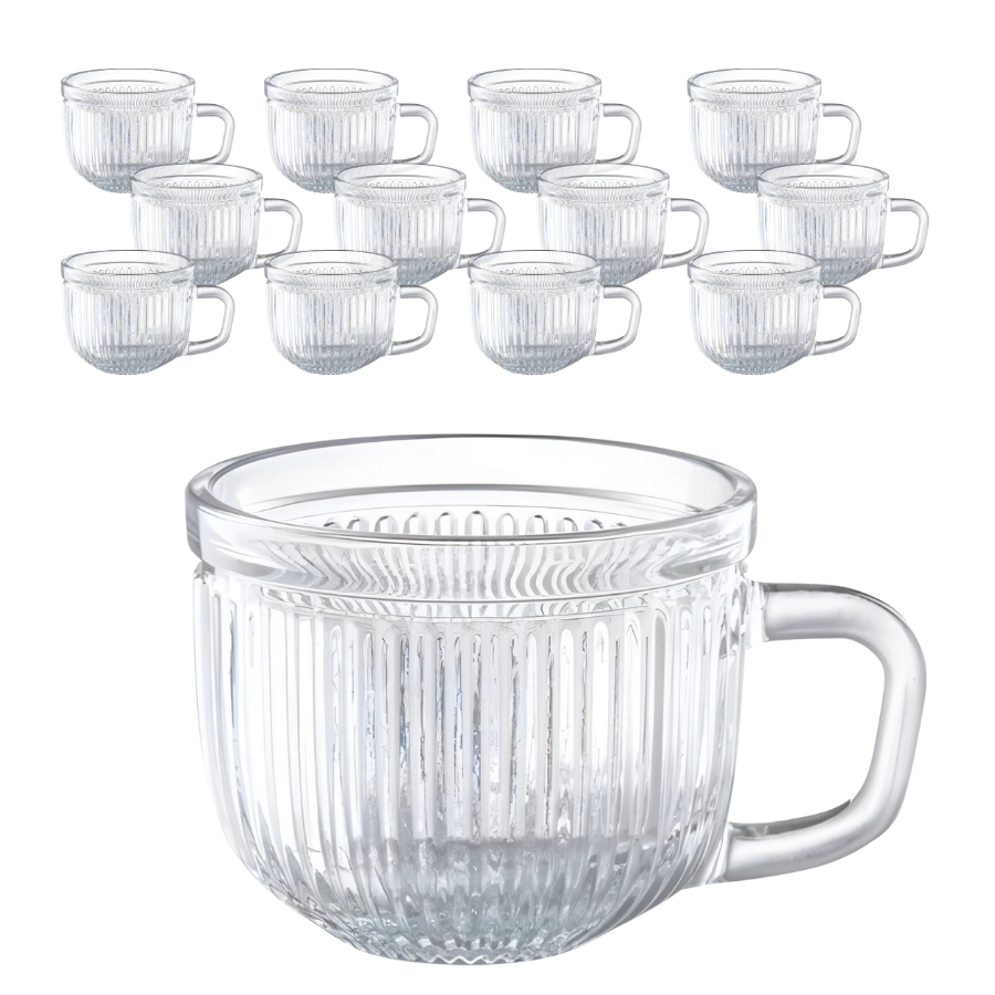 12 Xicara de Chá de Vidro Rivieira 255 ML - 108708