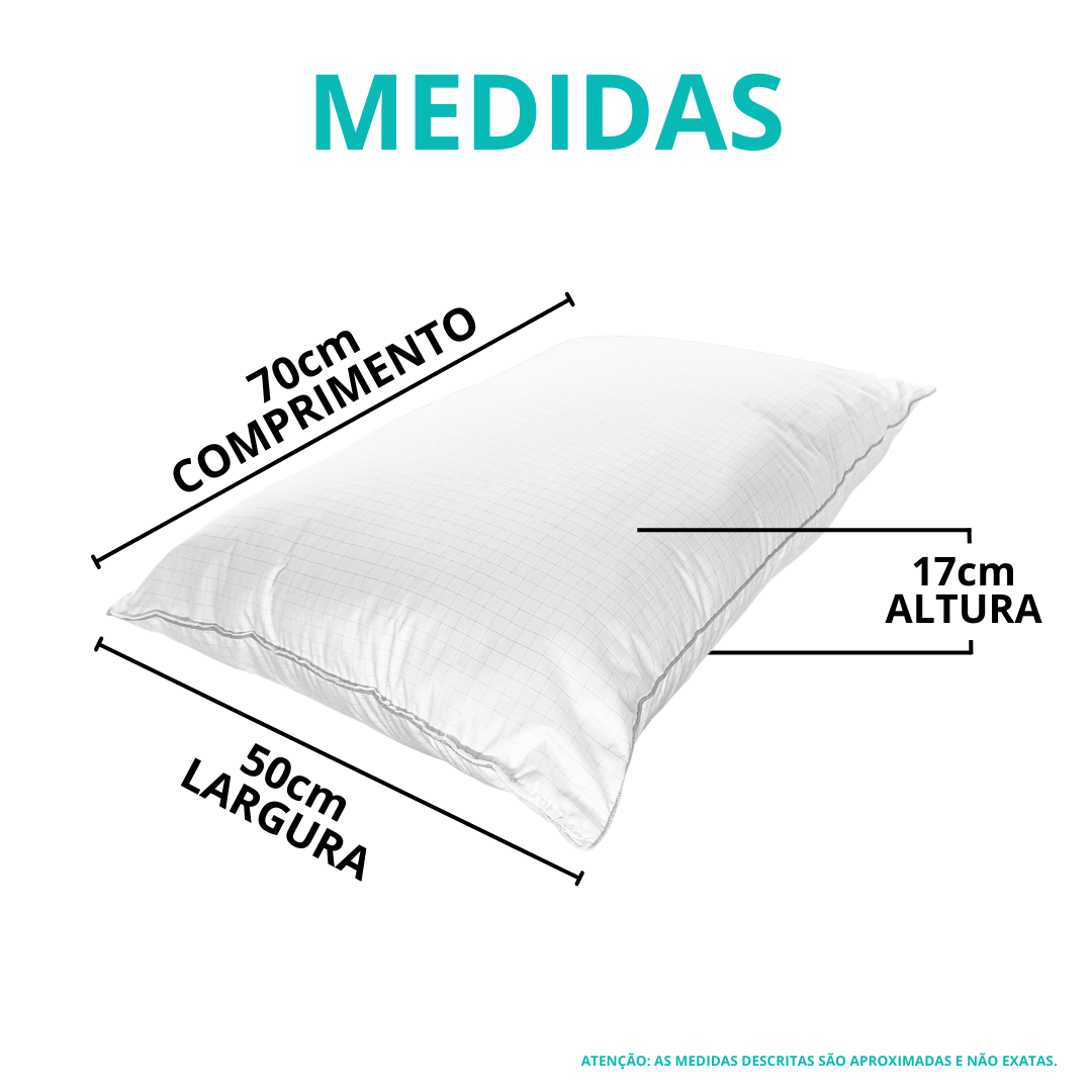 Travesseiro Flocado Viscoelástico Comfort Sono Dream Macio Toque Suave 50x70cm