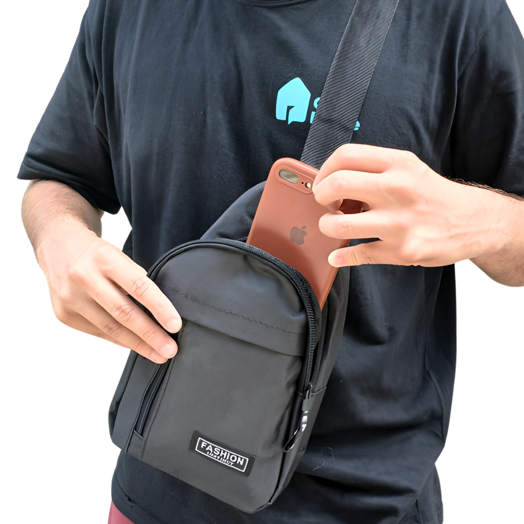 Mini Bolsa Bag Shoulder Preto Transversal Com Alça Ajustável