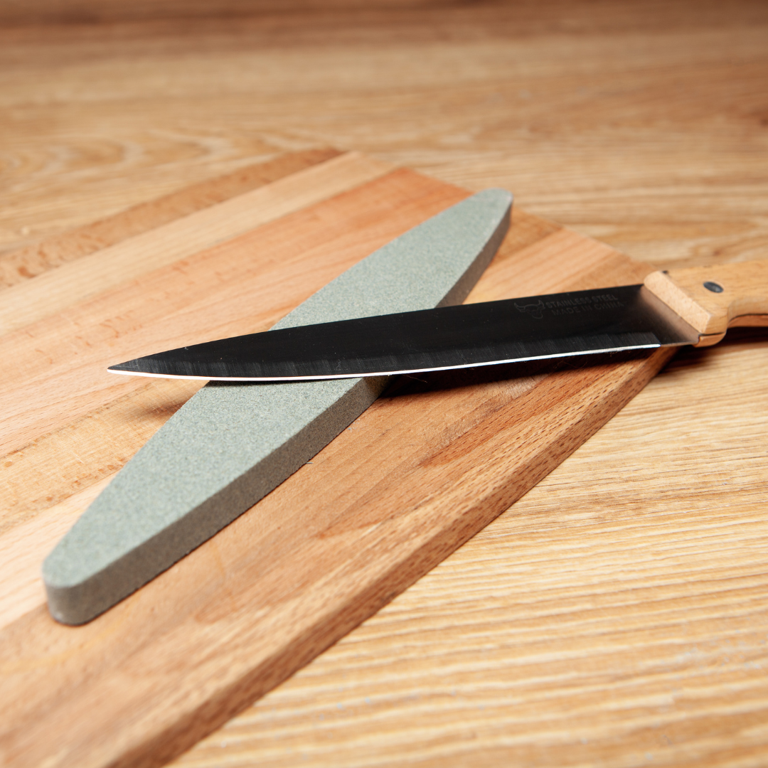 Pedra Para Afiar Faca Dupla Face De Cozinha 23cm Churrasco