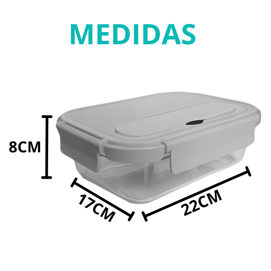 Pote Vidro Marmita Tampa Hermético Trava 1040ml Cinza Talher