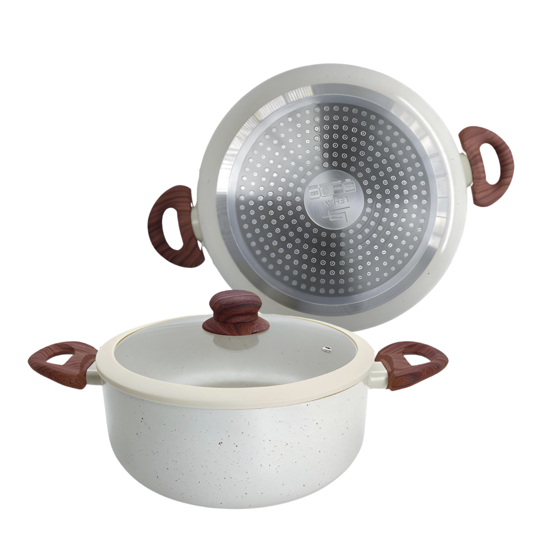Caçarola De Indução Antiaderente Cerâmica 24cm Yafo Vanilla