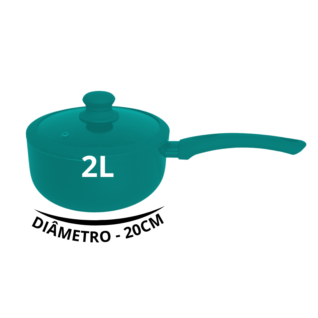 Panela Indução Antiaderente Cerâmica 20cm Yafo Creme Vanilla