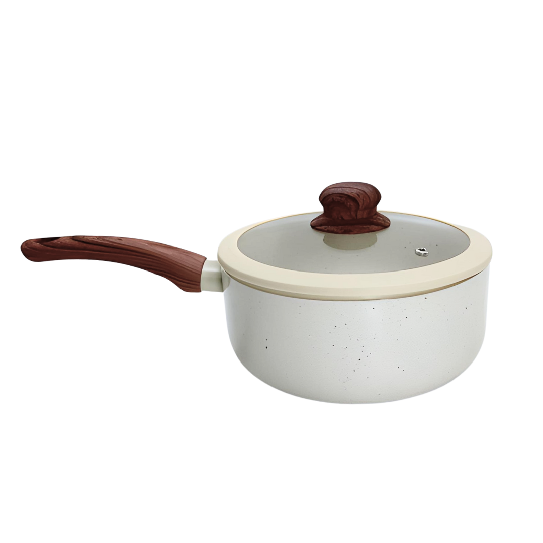 Panela Indução Antiaderente Cerâmica 20cm Yafo Creme Vanilla