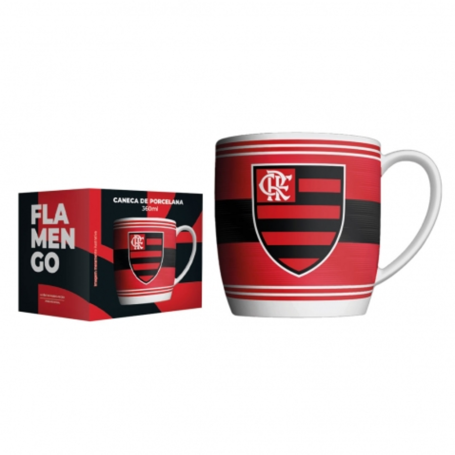 Caneca Porcelana 360ml Times Flamengo - 441133