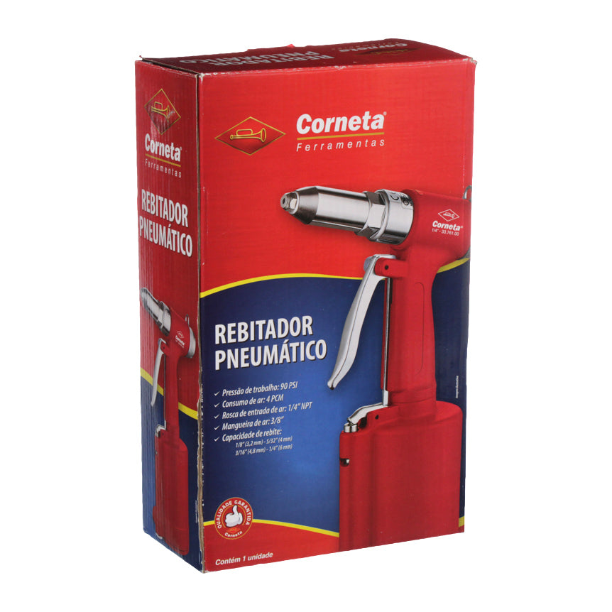 Rebitadeira Pneumatica Profissional 1/4 Corneta Ferramentas