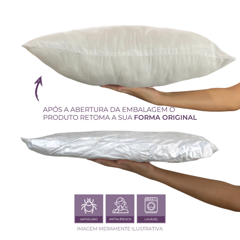 Travesseiro MICROFIBRA 45X65cm 450gr Branco - 4106/10