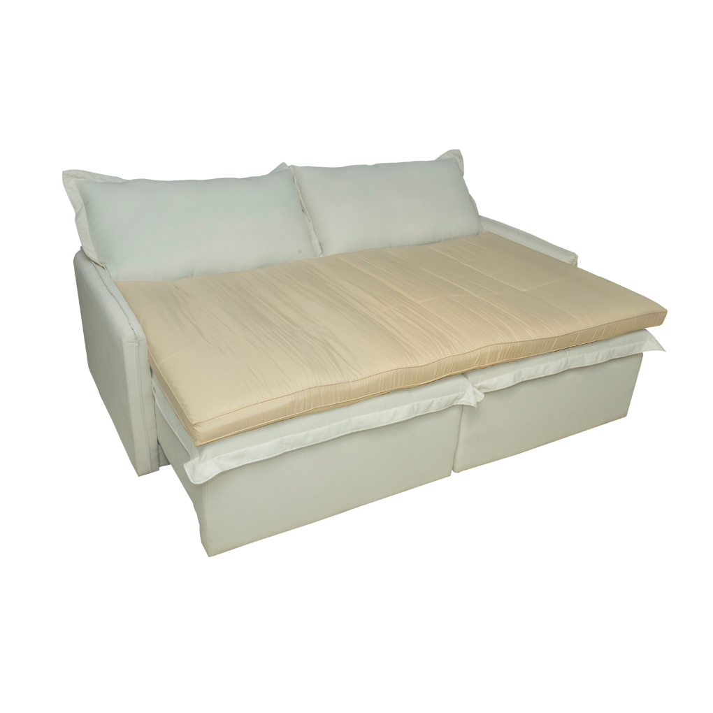 Pillow Top de Sofá Retrátil e Reclinável Almofada Fibras Macias Bege 160x80cm