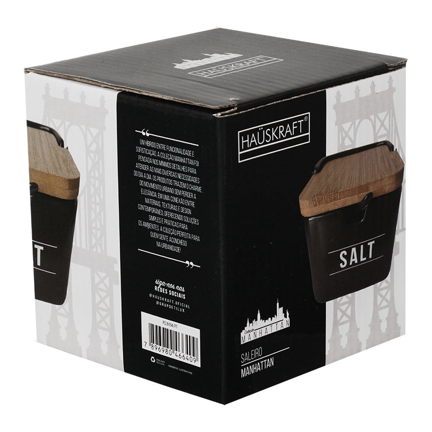 Saleiro De Porcelana Bambu Manhattan Branco Hauskraft 270ml