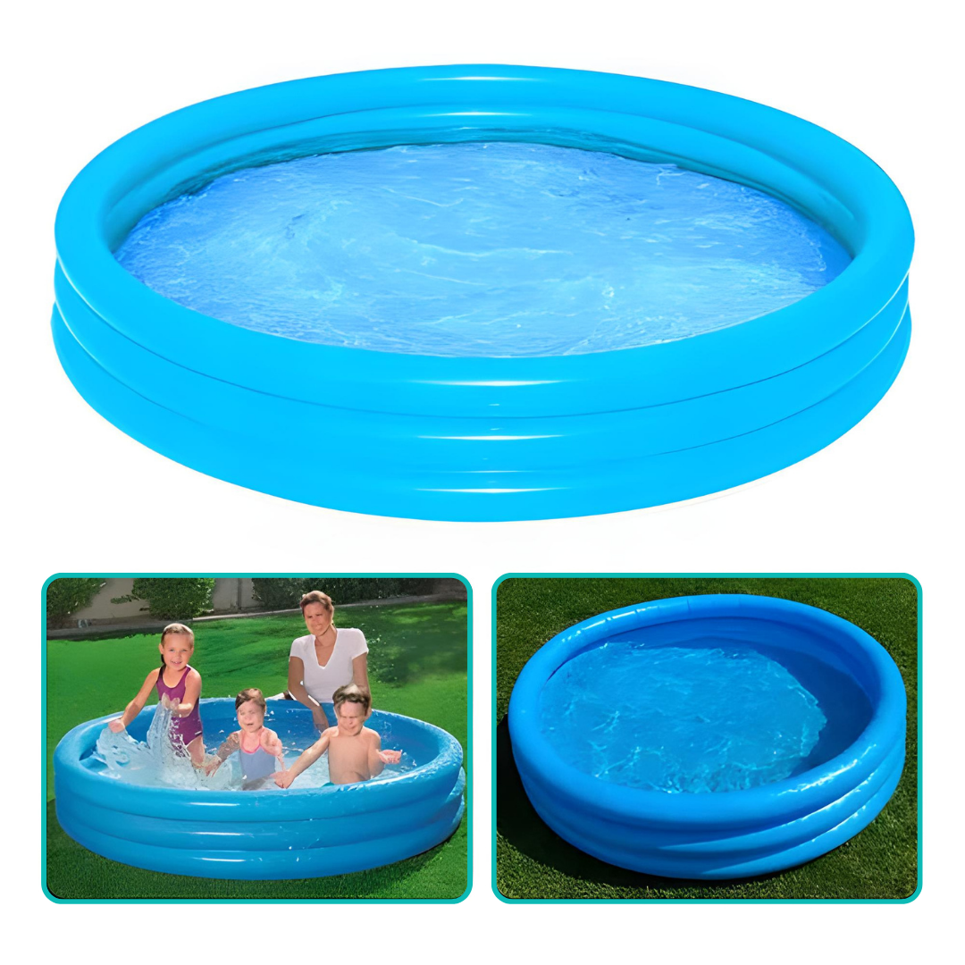 Piscina Redonda Infantil Com 3 Anéis Infláveis Criança Sortida 400l