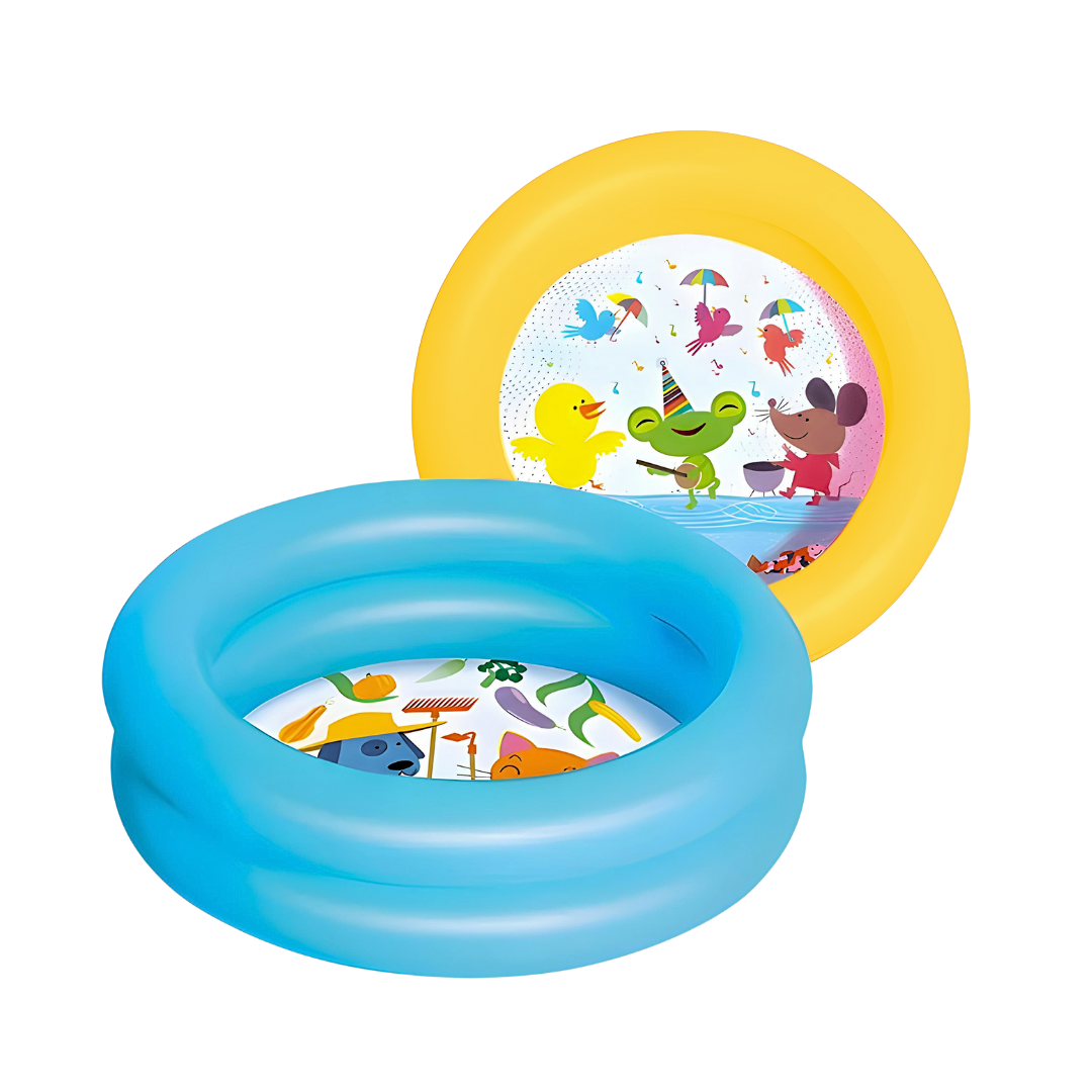 Piscina Infantil Redonda Inflável De Fundo Estampado Animais Sortida 28L