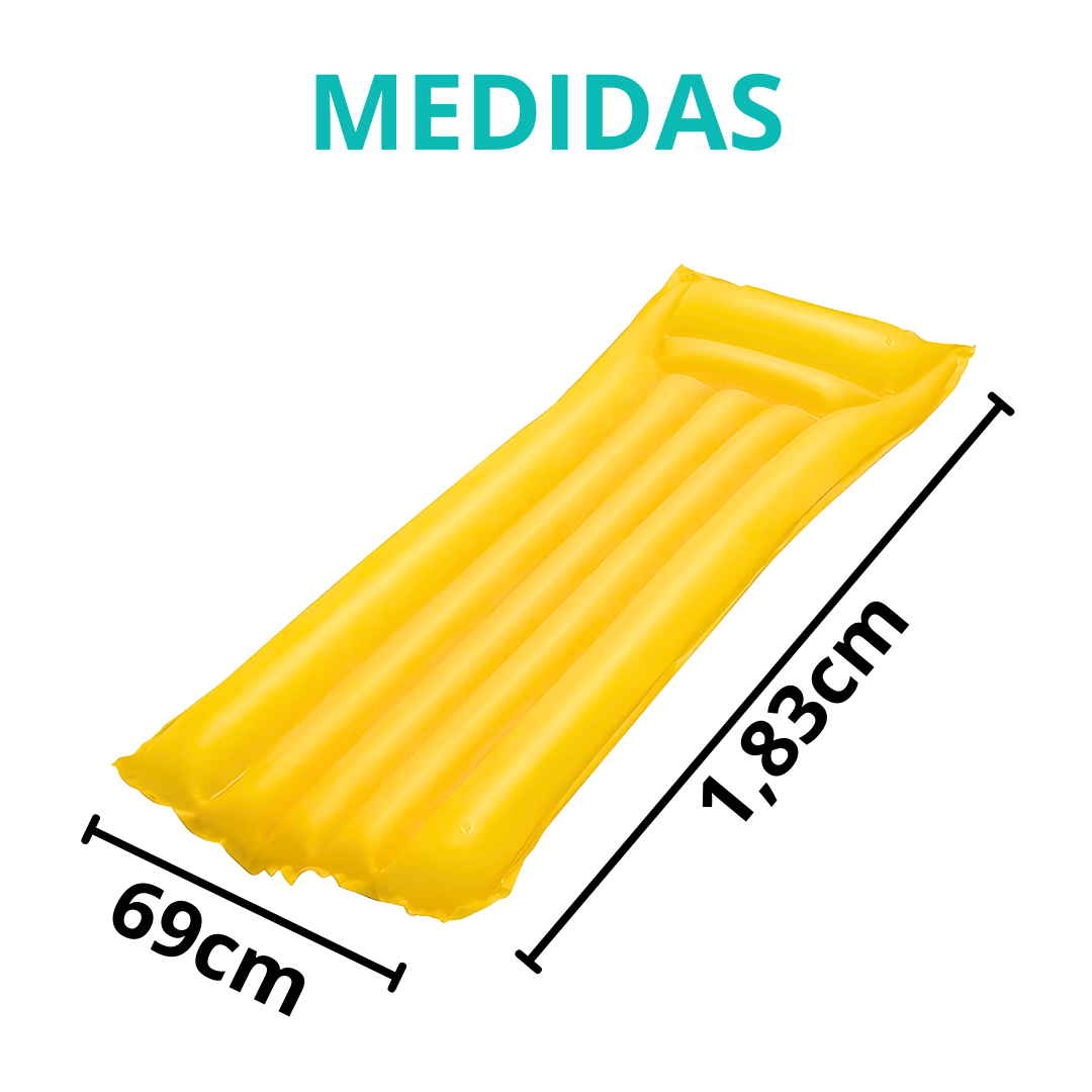 Boia Colchão De Piscina Grande Inflável Bronzeador Amarelo