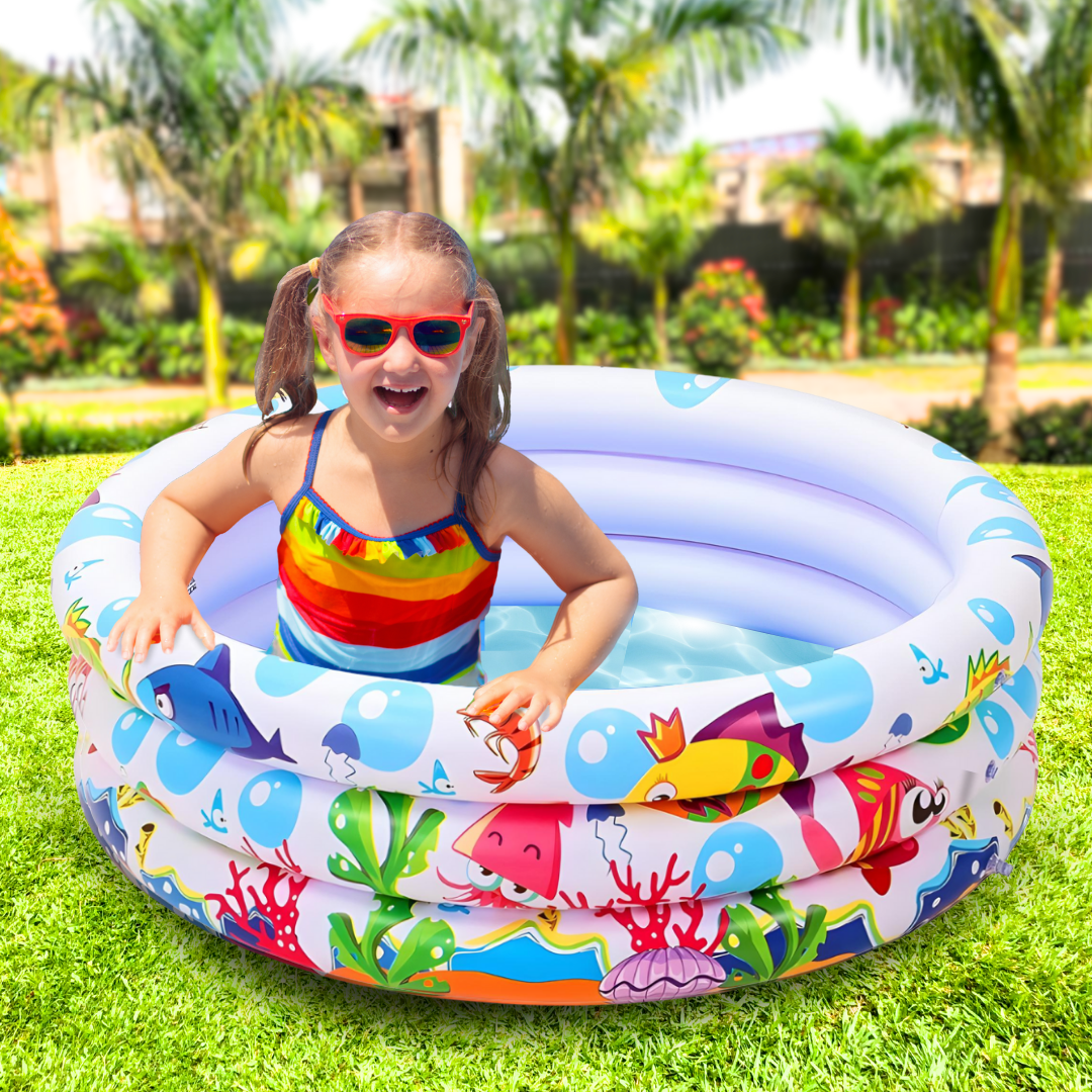 Piscina Inflavel 3 Aneis Fundo Do Mar 100L - WS17010-3