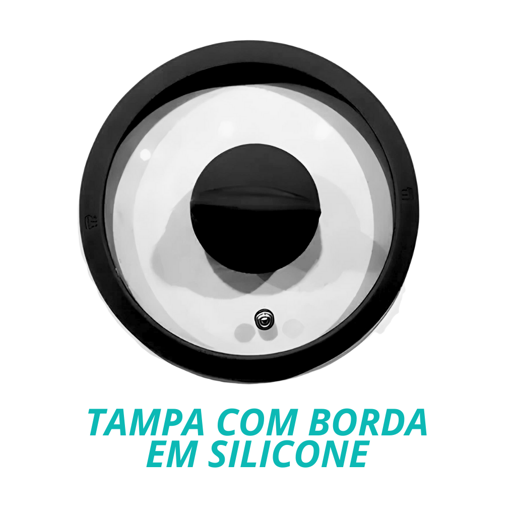 Panela Caçarola Indução Antiaderente Cerâmica Preto 24cm Não Gruda