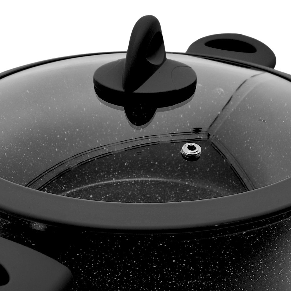 Panela Caçarola Indução Antiaderente Cerâmica Preto 24cm Não Gruda