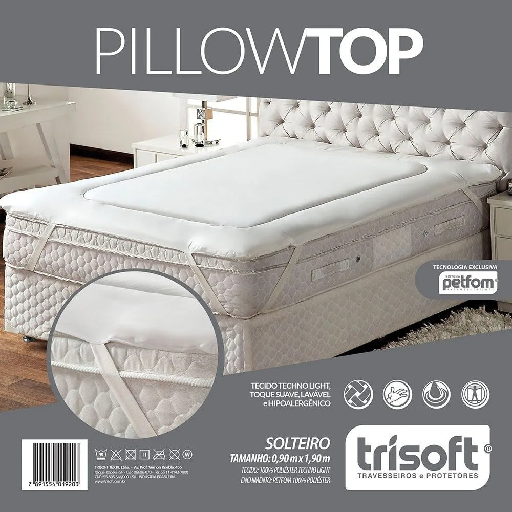 Protetor De Colchão Trisoft Pillow Top Solteiro (90x190x4cm)