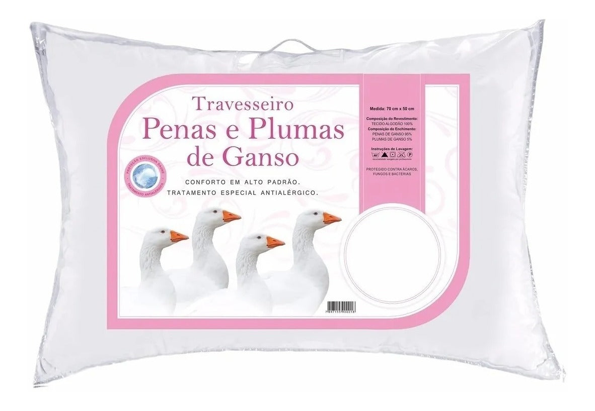 Travesseiro 95% Pena De Ganso 5% Pluma De Ganso