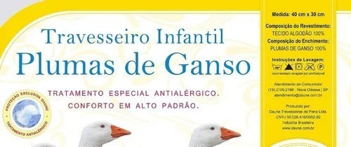 Travesseiro Infantil 100% Plumas 30x40cm - Daune
