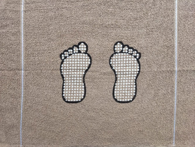 Toalha De Piso Plus C/ Puff Pezinhos Antiderrapante 60x44cm