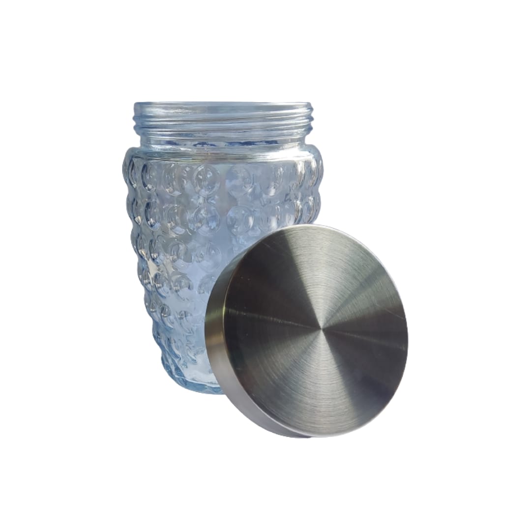 Pote De Vidro Luxo Mantimentos Tampa Inox Hermética 1100ml