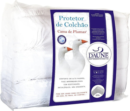 Pillow Top Plumas De Ganso Queen 160x200x6cm Daune Branco