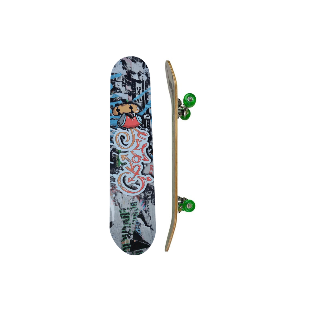 Skate Madeira Montado Brinquedo Radical Infantil Médio 60cm