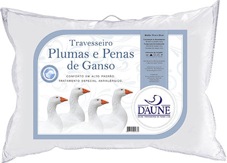 Travesseiro Macio 50x70 50% Pena De Ganso 50% Pluma Daune