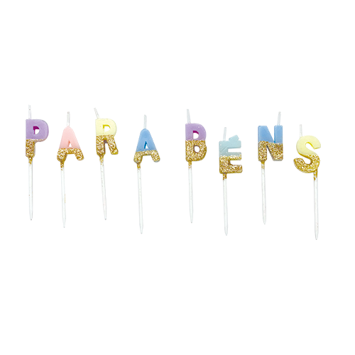 Vela Aniversário Para Bolo Parabéns 8 Unidades Colorido Luxo